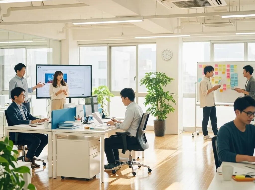 Employees in a tidy office, showcasing the benefits of recurring janitorial services